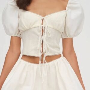 NWT For Love and Lemons Billie Pointelle Top